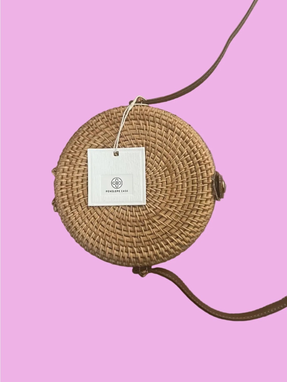 (2) PENELOPE CASE Brown Rattan Crossbody Bags SIZE 7" Cottagecore Garden Girl